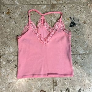 Pink Lace Seamless Racerback Cami